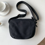 Canvas Zipper Saddle Bag Women's Shoulder Crossbody