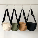 Canvas Zipper Saddle Bag Women's Shoulder Crossbody