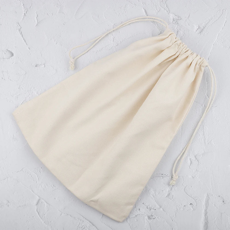 Cotton Canvas Inner Bags Drawstring Pouch Pink Gray Beige