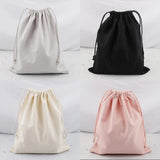 Cotton Canvas Inner Bags Drawstring Pouch Pink Gray Beige