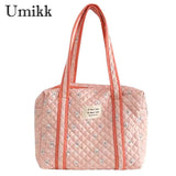 Cotton Carry On Bag Large Capacity Cartoon Printed Multifunction Zipper