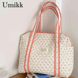 Cotton Carry On Bag Large Capacity Cartoon Printed Multifunction Zipper