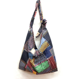 Vintage Cotton Shoulder Bag for Women Large Capacity