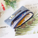 Floral Plaid Women's Short Wallet Handbag Coin Purse Card Pouch Bag