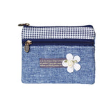 Floral Plaid Women's Short Wallet Handbag Coin Purse Card Pouch Bag