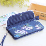 Floral Printing Organizer Wallet Women Flower Bow Small Money Clutch Bag