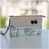 Floral Printing Organizer Wallet Women Flower Bow Small Money Clutch Bag