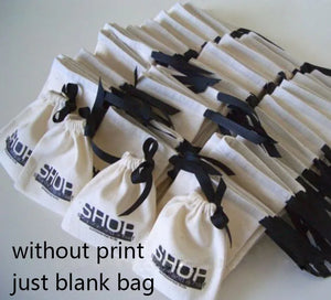 Cotton Gift Bags Drawstring Pouch Packaging Natural Cotton Bag Logo Print