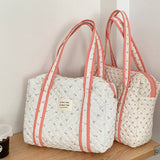 Cotton Hand Luggage Bag Soft Women Mummy Bag Large Capacity Cartoon Printed