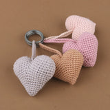 Cotton Keychain Toy Cartoon Loves Heart Crochet Hook Keys Chain Backpack Pendant
