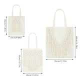 Cotton Linen Braided Tote Bag with Tassels - Casual Women's Handbag