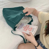 Cotton Linen Shoulder Straps Canvas Tote Bag Lightweight Shopping Messenger