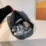 Cotton Padded Backpack Waterproof Rhombic Lattice Bags For Women