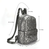 Cotton Padded Backpack Waterproof Rhombic Lattice Bags For Women