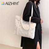 Cotton Padded Ladies Tote Handbags Large Capacity Purses Handbags