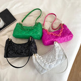 Women's Cotton Padded Shoulder Bag Chain Ladies Commuters Bag