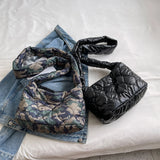 Quilted Shoulder Bag Down Ladies Messenger Bag Large Capacity Shopper Tote Bag
