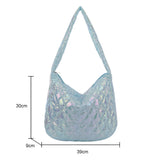 Women Tote Bag Large-capacity Handbags Laser Multicolor Rhombus Pattern