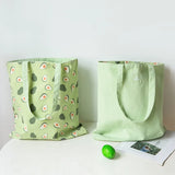 Cotton Shopper Fabric Double-sided Handbag Storage Grocery Bag