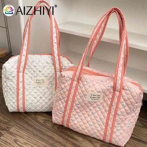 Cotton Shoulder Bag Women Mummy Bag Large Capacity Cartoon Printed