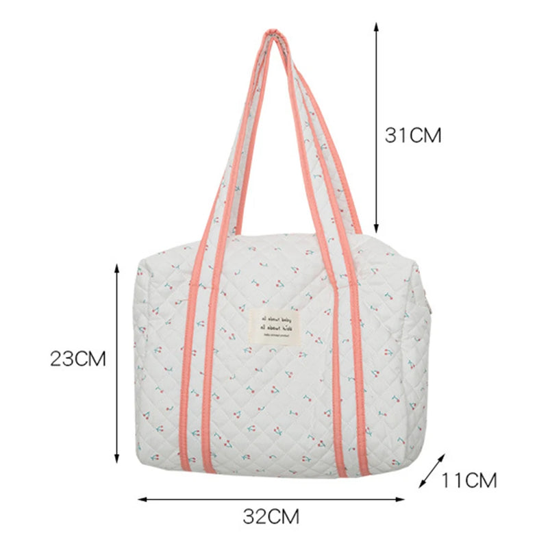 Cotton Shoulder Bag Women Mummy Bag Large Capacity Cartoon Printed