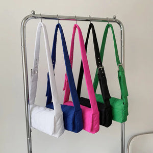 Cotton Women's Shoulder Bag Geometric Crossbody Embossed Handbag