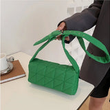 Cotton Women's Shoulder Bag Geometric Crossbody Embossed Handbag