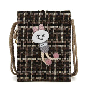 Cotton and Linen Shoulder Bag for Women