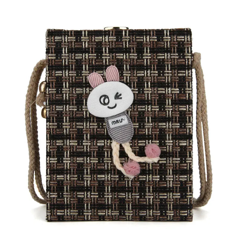 Cotton and Linen Shoulder Bag for Women