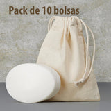 Cotton Drawstring Bags x 10 - 140 gr - 10x14 cm
