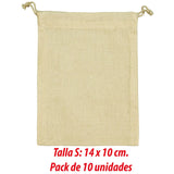 Cotton Drawstring Bags x 10 - 140 gr - 10x14 cm