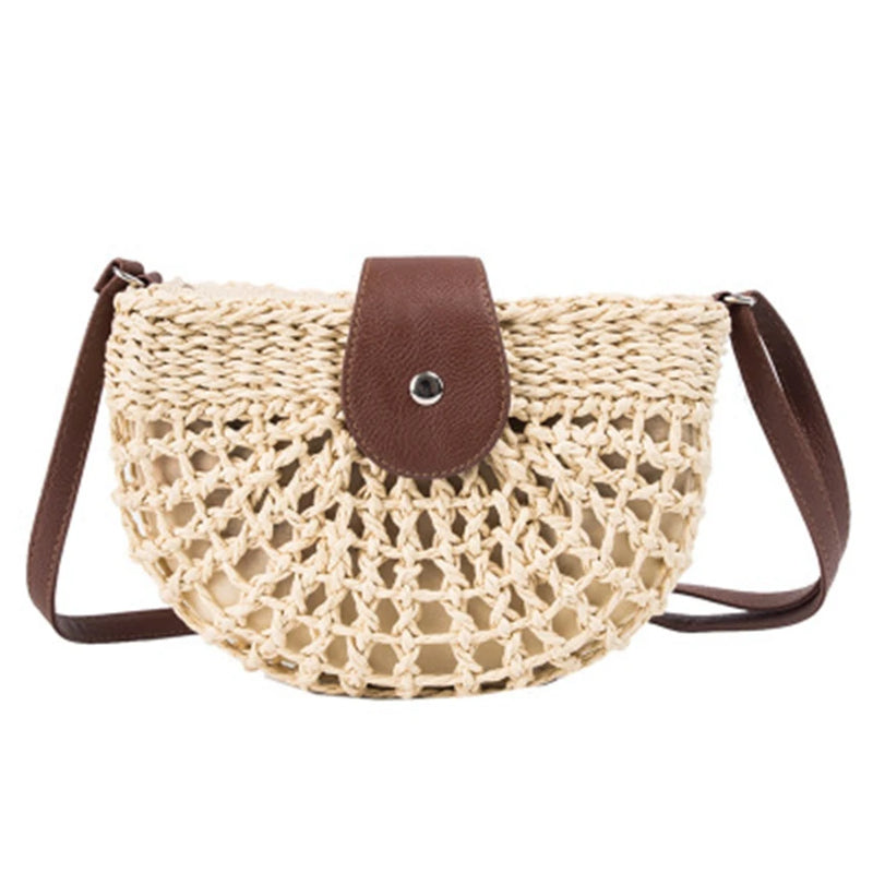 Summer Ladies Shoulder Bag Weaving Female Travel Shoulder Bag