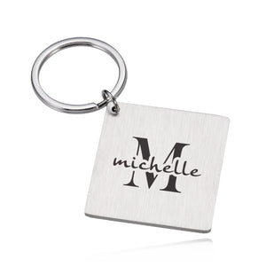 Couple Keychain Name Initials Key Chain Personalized Gift