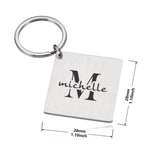 Couple Keychain Name Initials Key Chain Personalized Gift