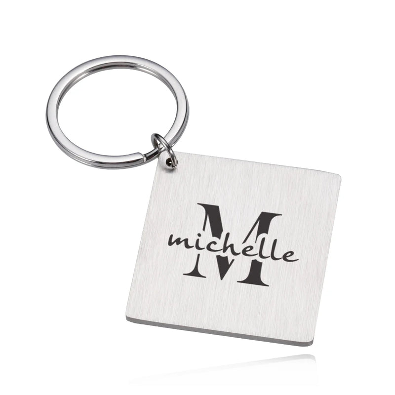 Couple Keychain Name Initials Key Chain Personalized Gift