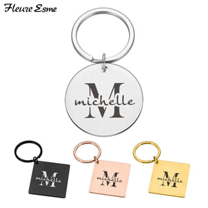 Couple Keychain Name Initials Key Chain Personalized Gift