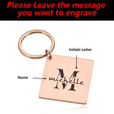 Couple Keychain Name Initials Key Chain Personalized Gift
