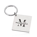 Couple Keychain Name Initials Key Chain Personalized Gift