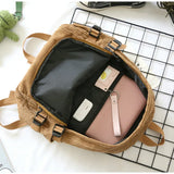 Women's Corduroy Backpack for Teens College Travel