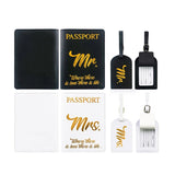 Couple Passport Folder Mr Mrs PU Travel Case