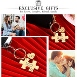 Couples Puzzle Keychains Engraved Initials Gift