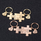 Couples Puzzle Keychains Engraved Initials Gift