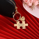 Couples Puzzle Keychains Engraved Initials Gift