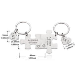 Couples Puzzle Keychains Engraved Initials Gift