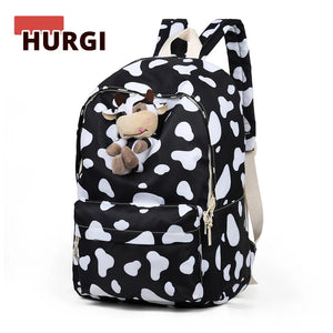 Cow Animal Prints Backpack Girls Shoulder School Book Bags