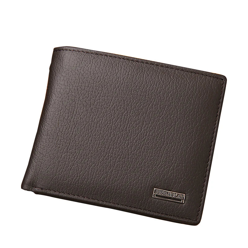 Men's Cow Leather Wallet Slim Small Short Business Purse