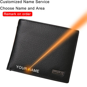 Men's Cow Leather Wallet Slim Small Short Business Purse