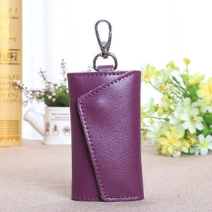 Cow Leather Key Wallet Zipper Holder