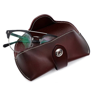 Cow Leather Bag Glasses Case Box Hard Spectacles Sunglasses Bags Eyeglasses