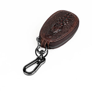 Cow Leather Man Key Wallet Crocodile Key Ring Chain Holder Retro Keyholder